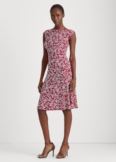 Vestidos Ralph Lauren Mujer Vino / Creme - Floral Matte-Jersey - JOSHK1786